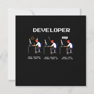 Developer Programmer Coder Computer Nerd Geek-gåva Inbjudningar