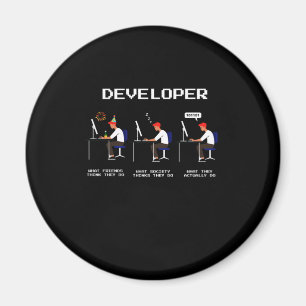 Developer Programmer Coder Computer Nerd Geek-gåva Magnet