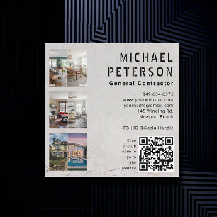 Developer QR Code 3-foton för Construction Builder Fyrkantigt Visitkort