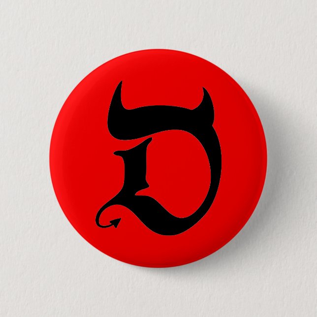 Devil (black print / red) knapp (Framsida)
