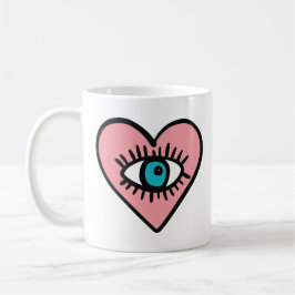 Devil eye in heart kaffemugg