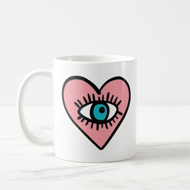 Devil eye in heart  kaffemugg (Vänster)