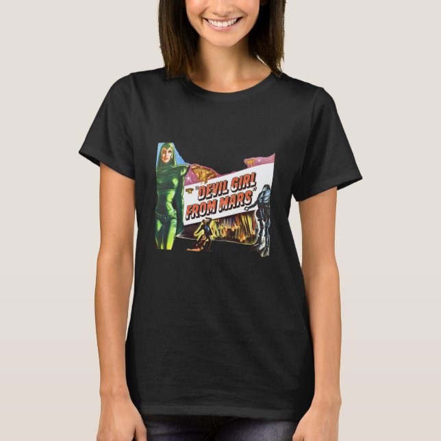Devil Girl From Mars Retro Sci Fi T Shirt (Framsida)