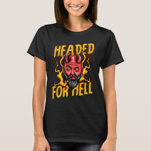 Devil Halloween Headed For Bright Cigar Ear Stretc T Shirt (Framsida)
