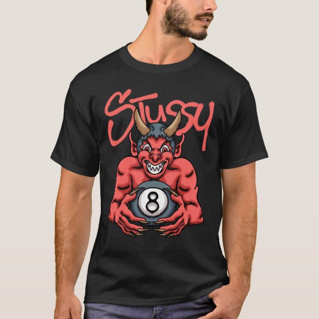 Devil Holding Ball streetwear  T Shirt (Framsida)