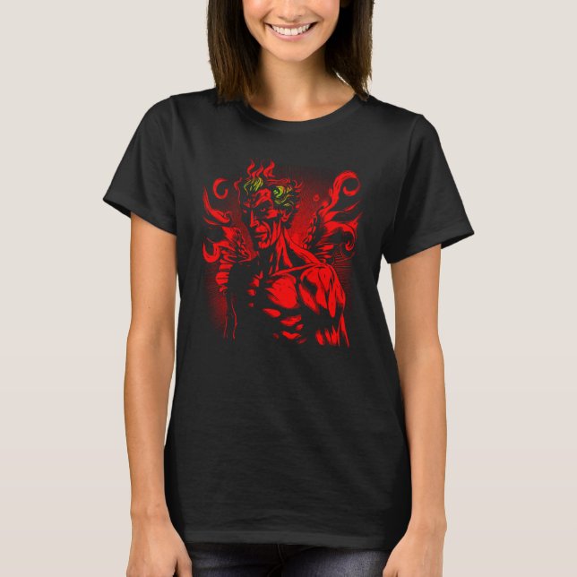 Devil Red Demon Mammon T Shirt (Framsida)