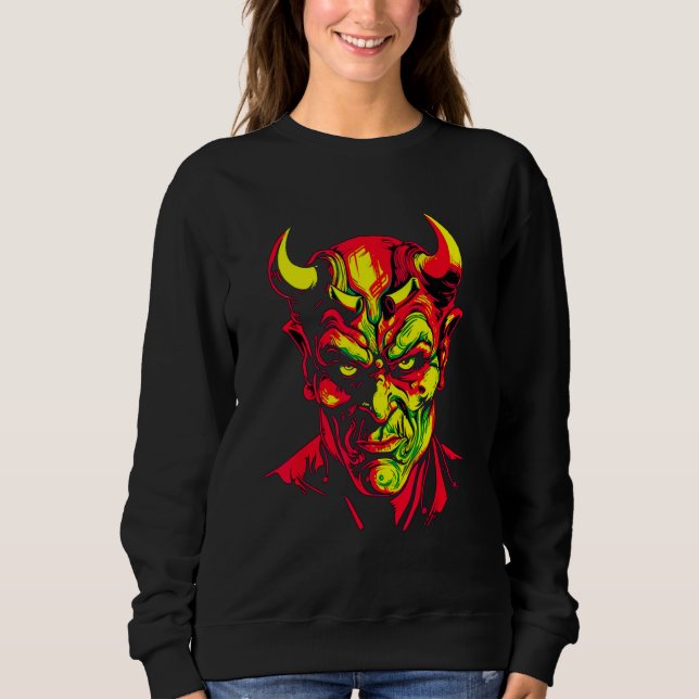 Devil Satanist Demon Hell Satan T Shirt (Framsida)
