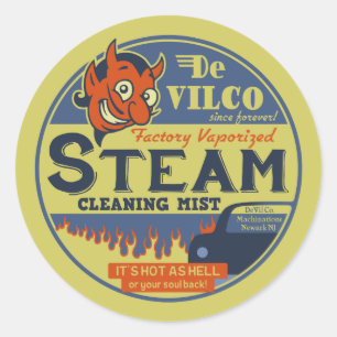 DeVilco Steam Cleaner Runt Klistermärke