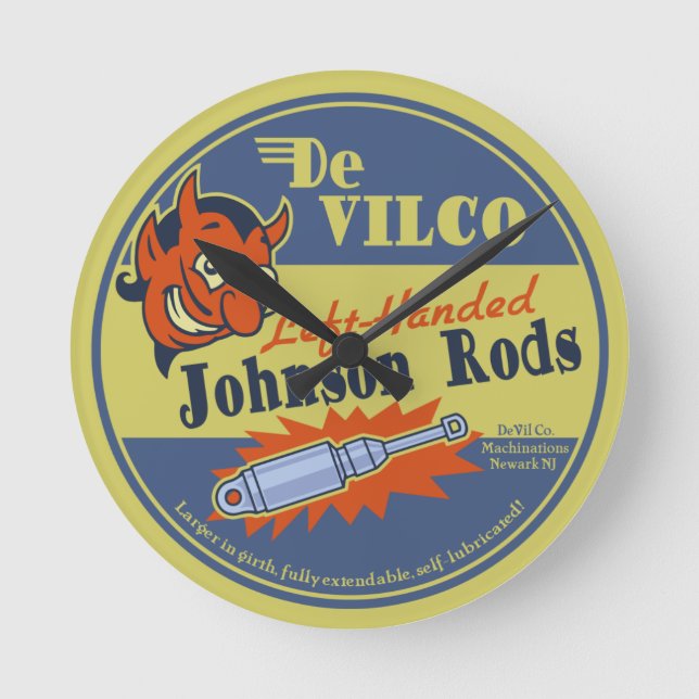 DeVILCO vänsterhänta Johnsons Rund Klocka (Framsida)