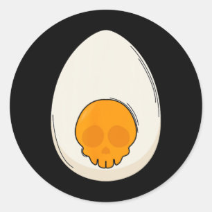 Deviled Egg Costume Djävulen Horns Halloween Kärle Runt Klistermärke