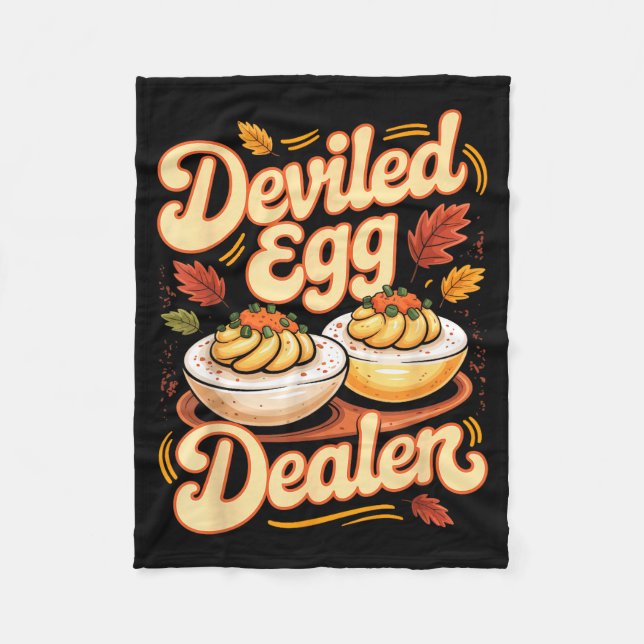 Deviled Egg Er Funny Retro Thanksgiving Food Quote Fleecefilt (Framsidan)
