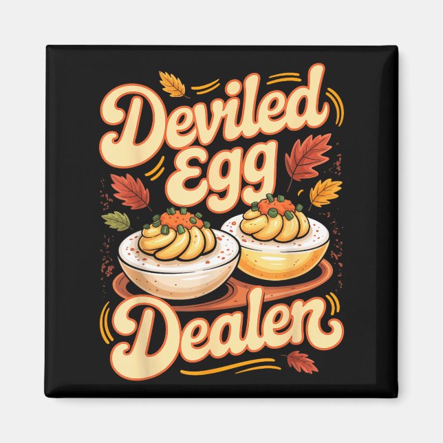 Deviled Egg Er Funny Retro Thanksgiving Food Quote Magnet (Framsidan)