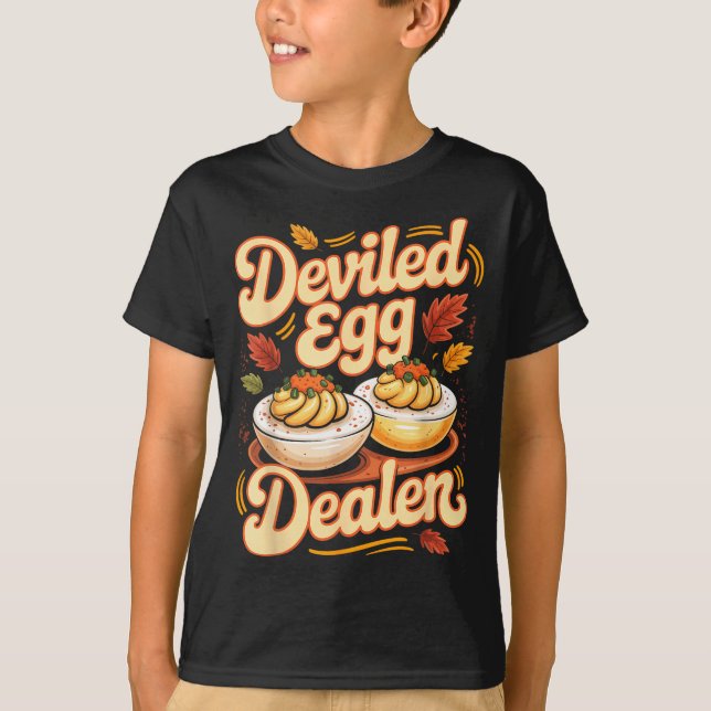 Deviled Egg Er Funny Retro Thanksgiving Food Quote T Shirt (Framsida)