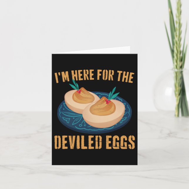 Deviled Egg Funny Thanksgiving Food Pilgrim Costum Kort (Framsida)