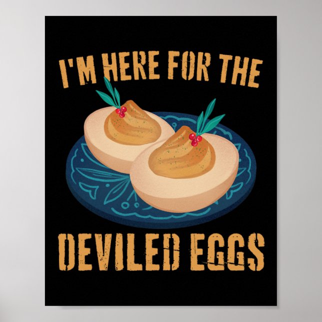 Deviled Egg Funny Thanksgiving Food Pilgrim Costum Poster (Framsidan)