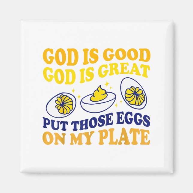 Deviled Egg Lover Funny Foodie Humor Apparel Uni-a Magnet (Framsidan)