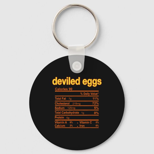 Deviled Egg Nutrition Facts Funny Thanksgiving Chr Nyckelring (Framsida)