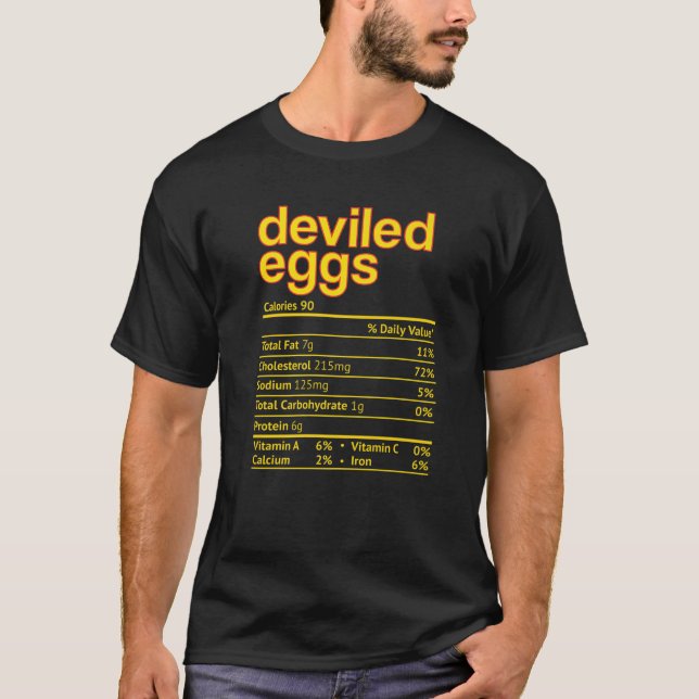 Deviled Egg Nutrition Facts Funny Thanksgiving Chr T Shirt (Framsida)