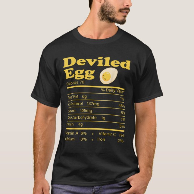 Deviled Egg Nutrition Facts Funny Thanksgiving Foo T Shirt (Framsida)