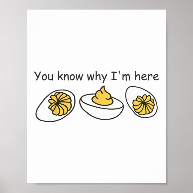 Deviled Egg You Know Why I'm Here Retro Thanksgivi Poster (Framsidan)
