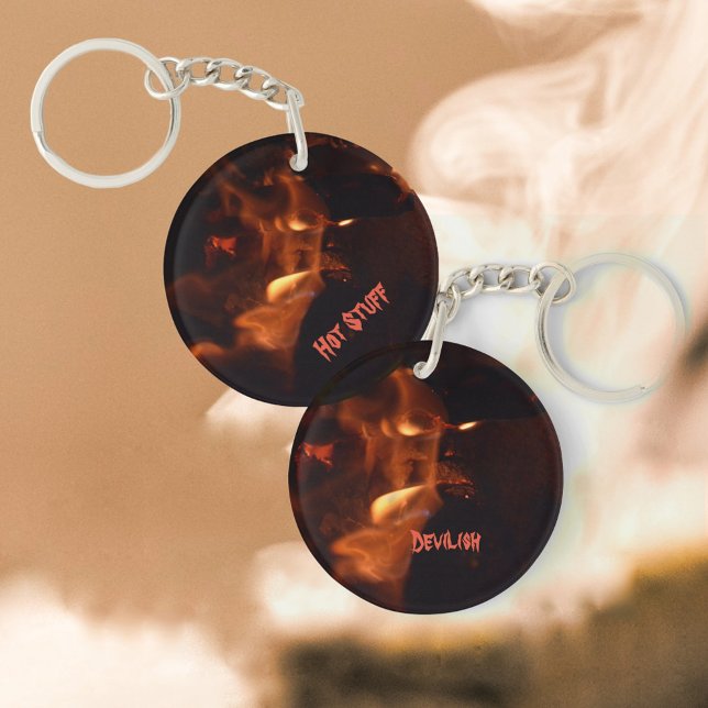 Devilise Flames Burning Fire Anpassade Keychain (Skapare uppladdad)