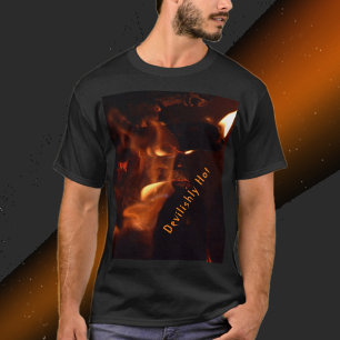 Devilish Burning Flames Photographic Anpassade T Shirt
