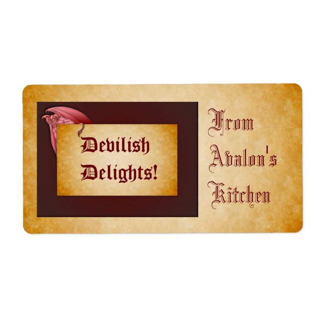 Devilish Delight Halloween Treats Baking Label Fraktsedel (Framsidan)