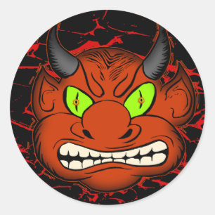 Devilish demon runt klistermärke