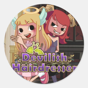 Devilish Hairdresser - Stickers Runt Klistermärke