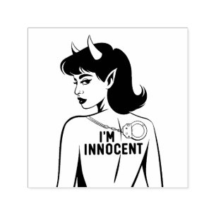 Devilish Innocent Woman Självfärgande Stämpel