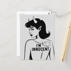 Devilish Innocent Woman Vykort