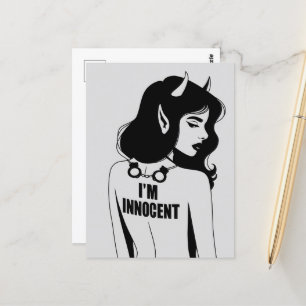 Devilish Innocent Woman Vykort