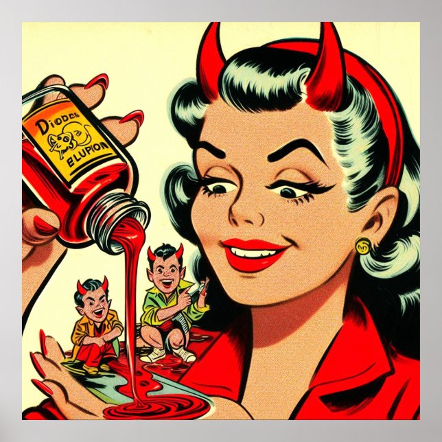 Devilish Pin-up Poster (Framsidan)