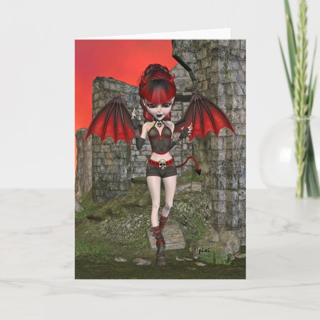 Devilish Pixi Greeting Card Kort (Framsida)