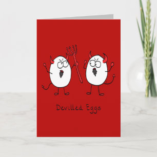 Devilled Eggs - roligt Halloween-hälsningskort Kort