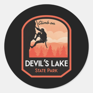 Devils Lake State Park klippklättring Runt Klistermärke
