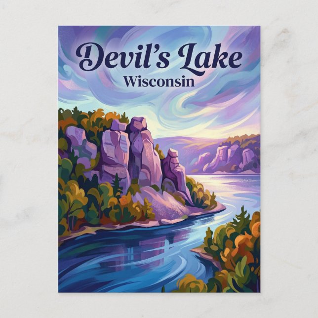 Devil's Lake Wisconsin Vykort (Framsida)
