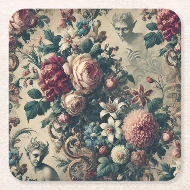 Devils of Dandy – Gothic Victorian Underlägg Papper Kvadrat (Framsidan)