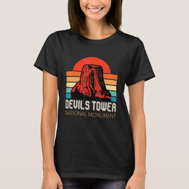 Devils Tower National Monument Souvenir Wyoming Su T Shirt (Framsida)