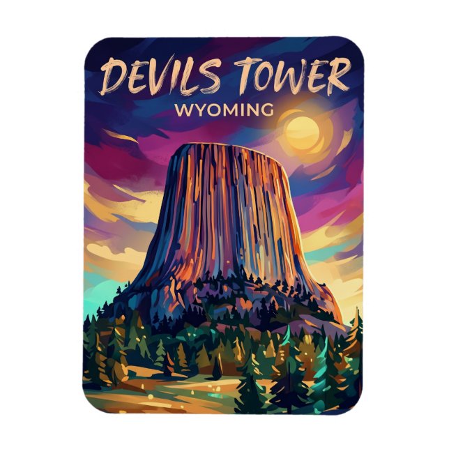 Devils Tower National Monument USA Magnet (Vertikal)