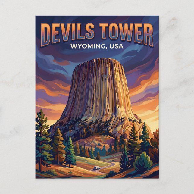 Devils Tower nationalmonument USA Vykort (Framsida)