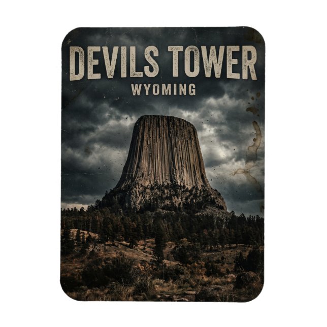 Devils Tower nationalmonument Wyoming Magnet (Vertikal)