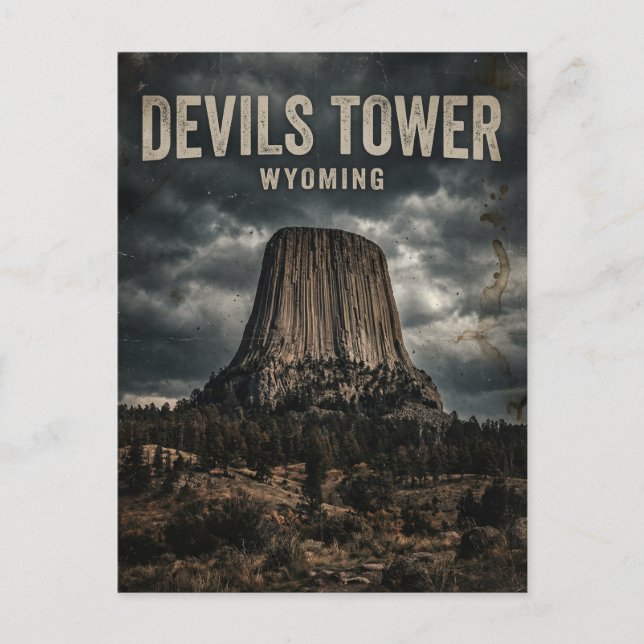 Devils Tower nationalmonument Wyoming Vykort (Framsida)