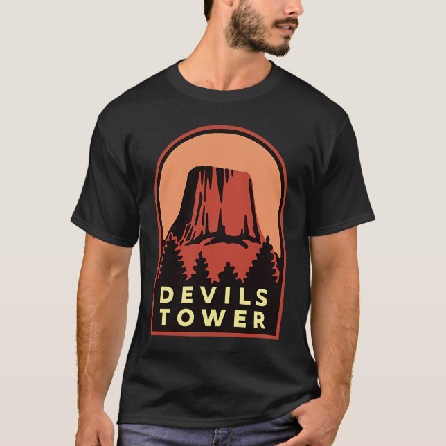 Devils Tower WY National Monument T Shirt (Framsida)