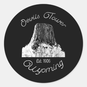 Devils Tower Wyoming National Monument Retro Vinta Runt Klistermärke