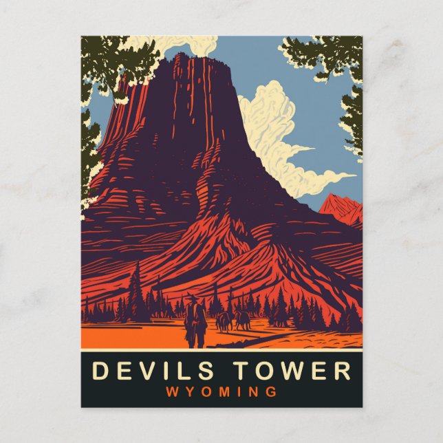 Devils Tower, Wyoming, Resa Vykort (Framsida)