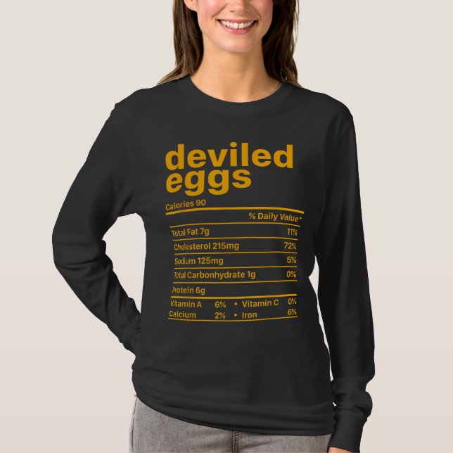 Devilt Eggs Nutrition Facts Funny Food Thanksgivi T Shirt (Framsida)