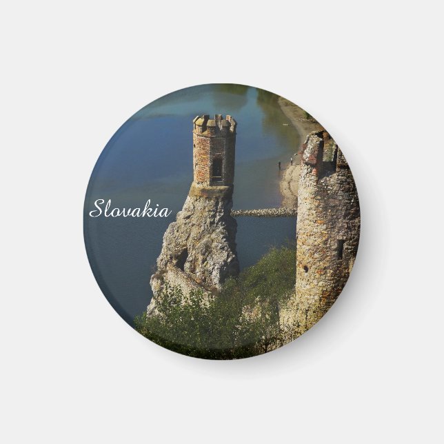 Devin Castle Slovakia Travel Maiden Torn Photo Magnet (Framsidan)