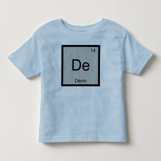 Devin Namn Kemi Element Periodiska Systemet T-shirt (Framsida)
