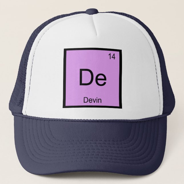 Devin Namn Kemi Element Periodiska Systemet Truckerkeps (Framsida)